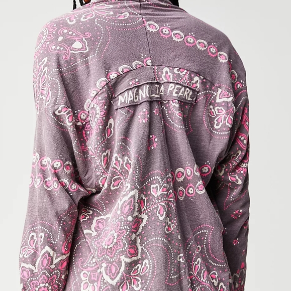 New magnolia pearl stargazer cardi purple pink bandana cardigan OS Karesa ithaca - Picture 12 of 16